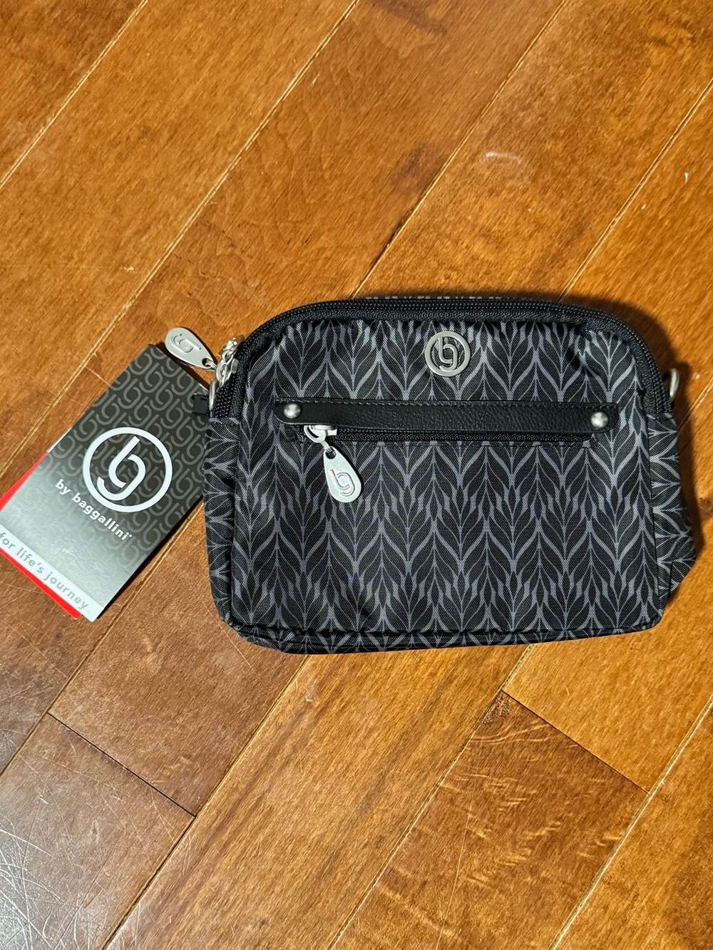 Baggallini Black Patterned Travel Pouch
